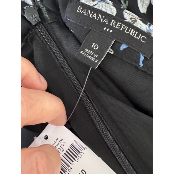 Banana Republic Black white Floral Maxi Skirt Size 10 Fairy boho whimsigoth - Picture 8 of 8